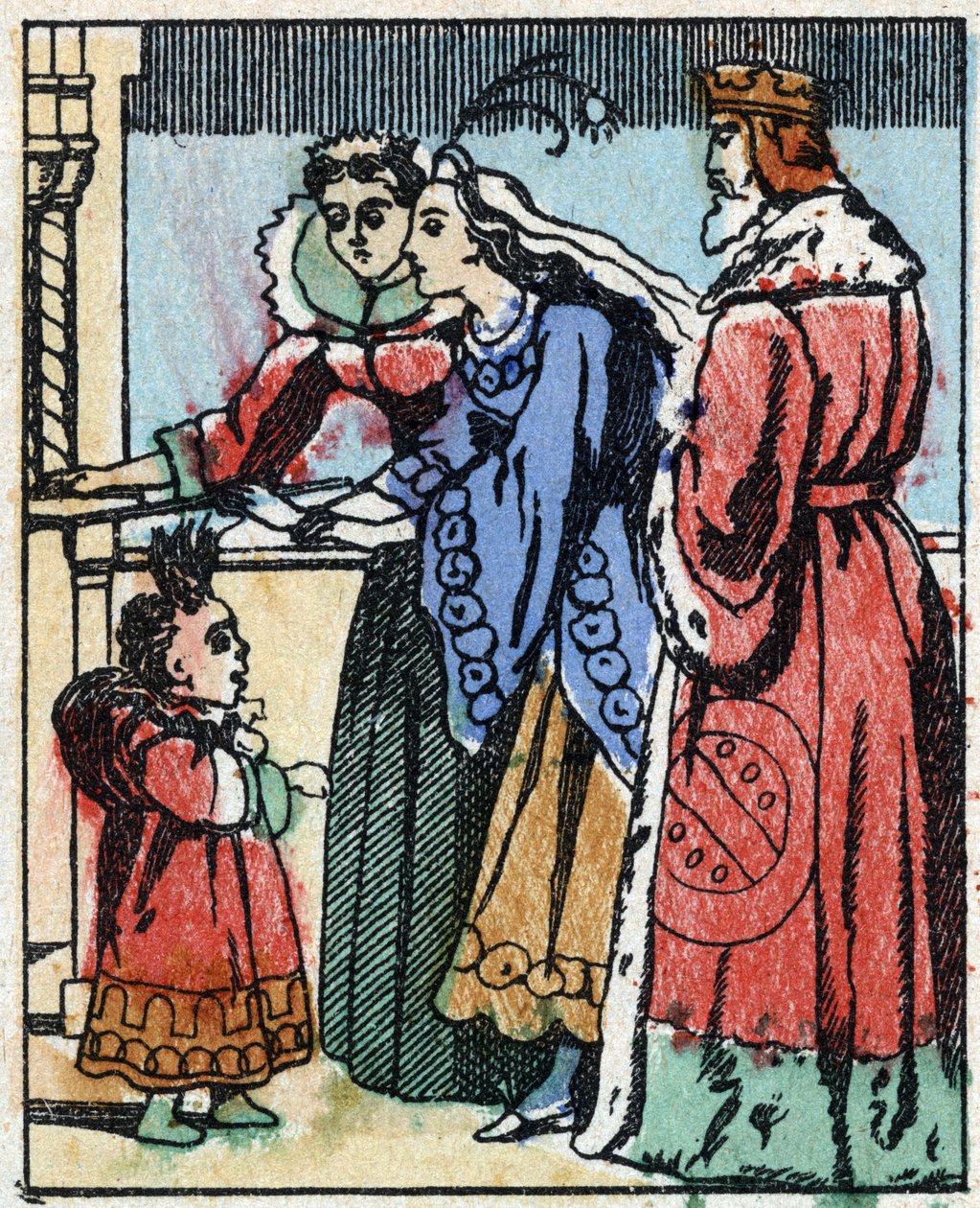 Illustration til "" Riquet a la houppe"", fortælling af Charles Perrault (1628-1703), fransk forfatter. Træstik af Imaging Pellerin - Epinal, sd. Slutningen af det 19. århundrede. af French School