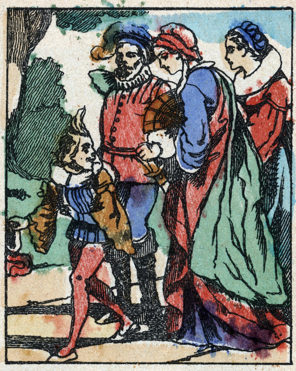 Illustration til "" Riquet a la houppe"", fortælling af Charles Perrault (1628-1703), fransk forfatter. Træstik af Imaging Pellerin - Epinal, sd. Slutningen af det 19. århundrede. af French School