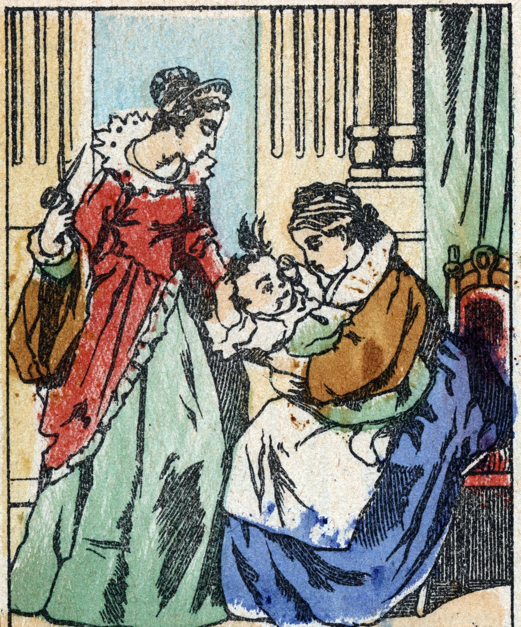 Illustration til "" Riquet a la houppe"", fortælling af Charles Perrault (1628-1703), fransk forfatter. Træstik af Imaging Pellerin - Epinal, sd. Slutningen af det 19. århundrede. af French School