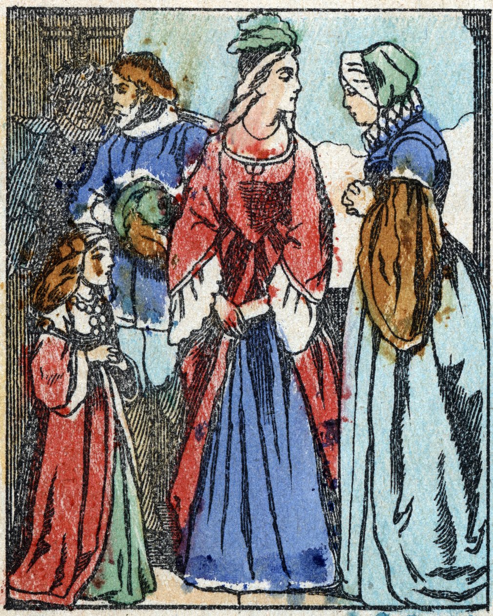 Illustration til "" Riquet a la houppe"", fortælling af Charles Perrault (1628-1703), fransk forfatter. Træstik af Imaging Pellerin - Epinal, sd. Slutningen af det 19. århundrede. af French School