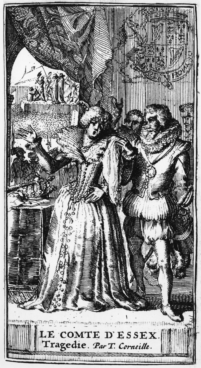 Illustration fra Le Comte dEssex af Thomas Corneille (1625-1709) udgivet i 1680 af French School
