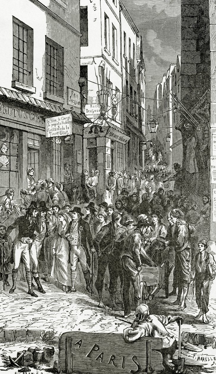 Illustration fra Quatre Vingt Treize, 1800-tallet (bw-gravering) af French School