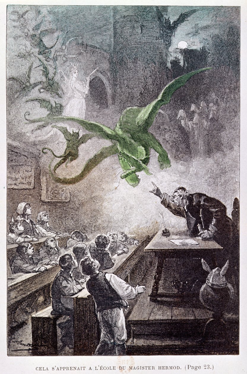 Illustration fra Karpaternes Slot af Jules Verne (1828-1905) 1892 af French School