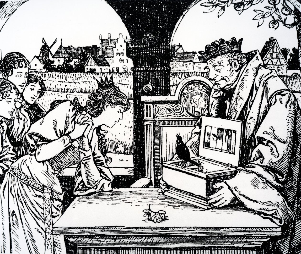 Illustration fra Prinsessen og svinehyrden af HC Andersen af French School