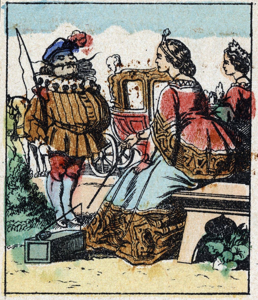 Illustration af Charles Perraults fortælling "Askepot eller den lille glastøffel". Træstik af Imaging Pellerin - Epinal, sd. Slutningen af det 19. århundrede. af French School