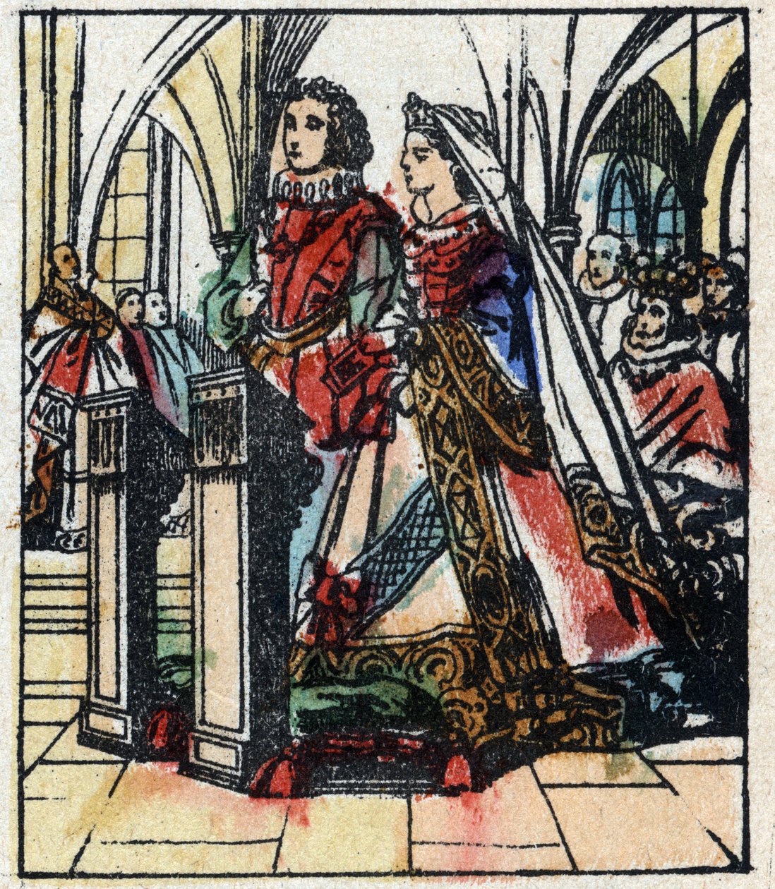 Illustration af Charles Perraults fortælling "Askepot eller den lille glastøffel". Træstik af Imaging Pellerin - Epinal, sd. Slutningen af det 19. århundrede. af French School