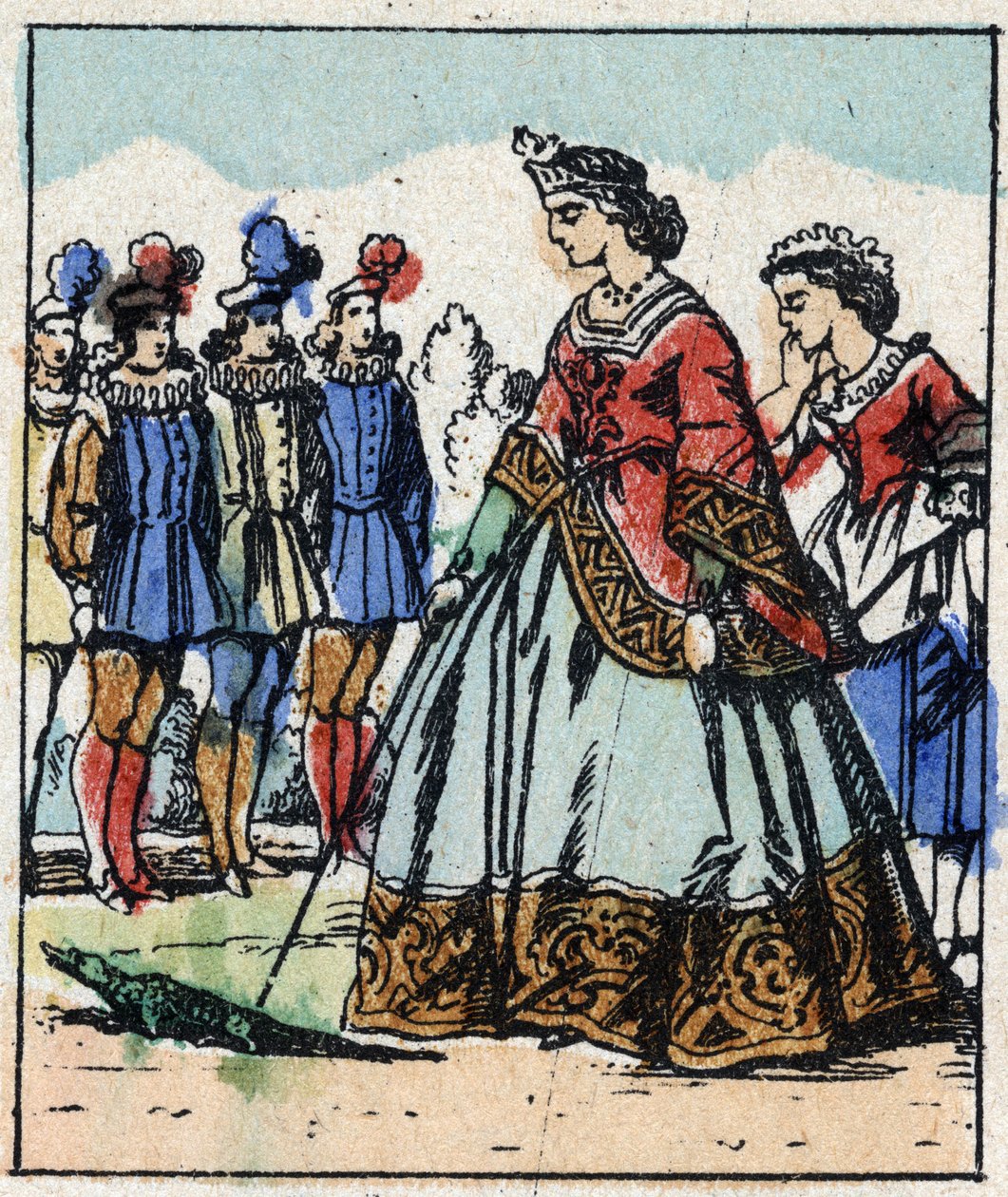 Illustration af Charles Perraults fortælling "Askepot eller den lille glastøffel". Træstik af Imaging Pellerin - Epinal, sd. Slutningen af det 19. århundrede. af French School