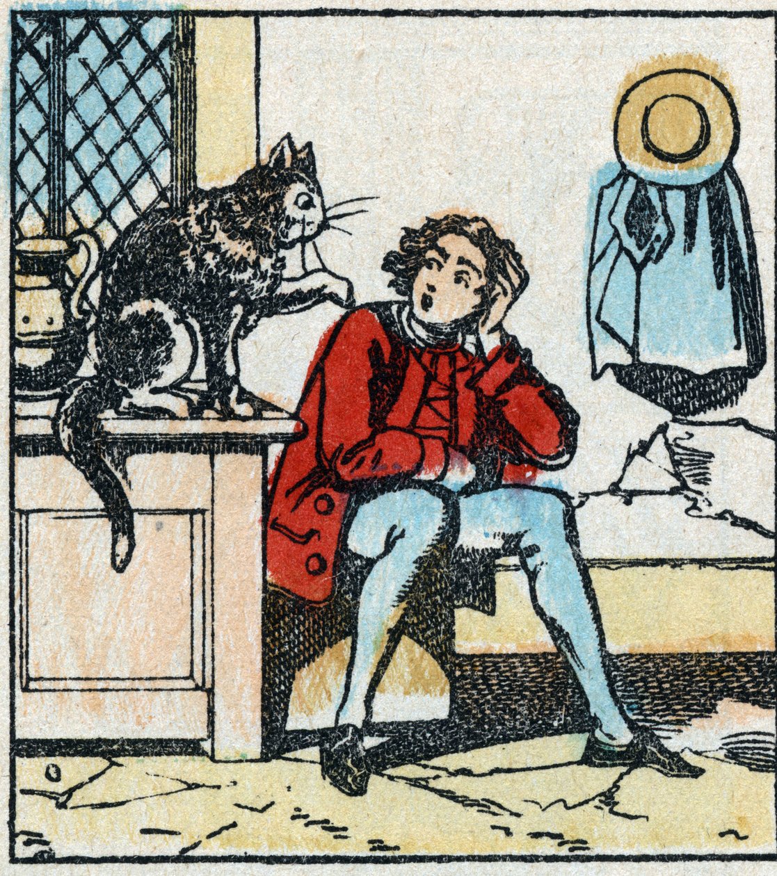 Illustration af Charles Perraults fortælling "The Cat Botte". Træstik af Imaging Pellerin - Epinal, sd. Slutningen af det 19. århundrede. af French School