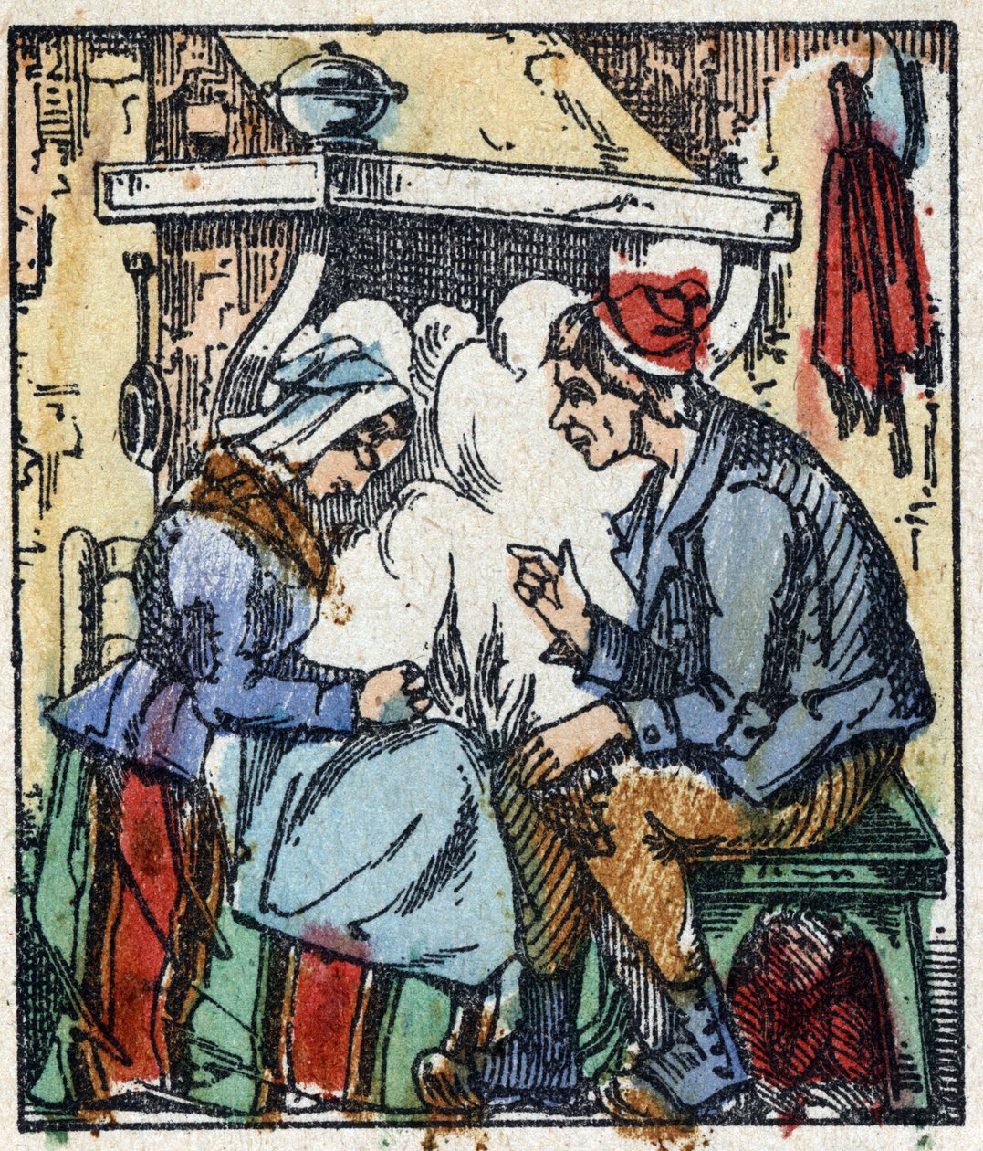 Illustration af "" Le petit poucet ""-fortællingen af Charles Perrault. Træstik af Imaging Pellerin - Epinal, sd. Slutningen af det 19. århundrede. af French School