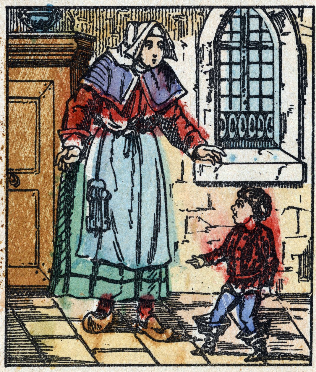 Illustration af "" Le petit poucet ""-fortællingen af Charles Perrault. Træstik af Imaging Pellerin - Epinal, sd. Slutningen af det 19. århundrede. af French School