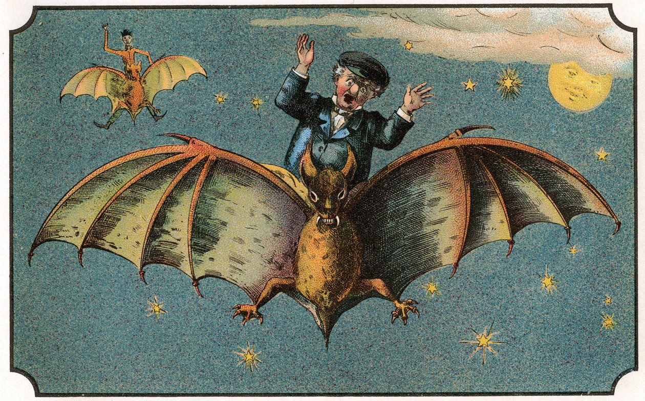 Illustration af bogen "Voyage dans la lune avant 1900" af A. de Ville-d