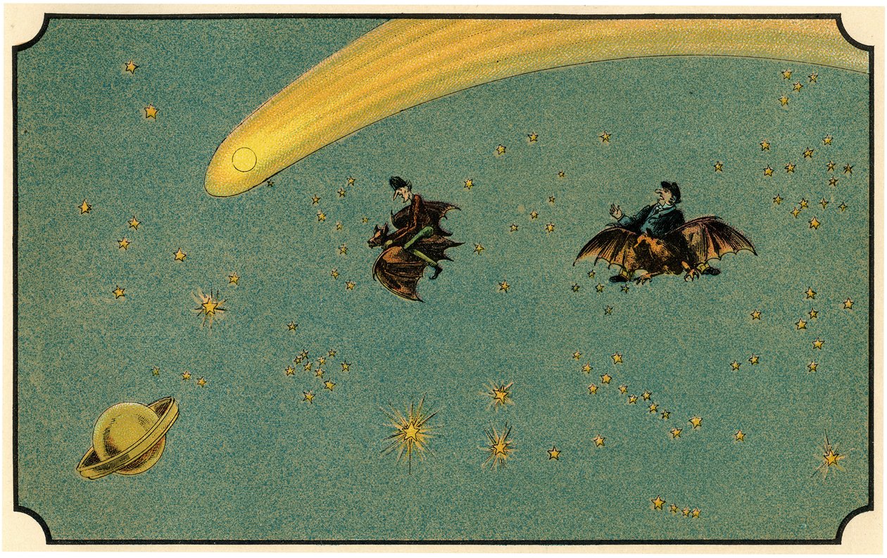 Illustration af bogen "Voyage dans la lune avant 1900" af A. de Ville-d