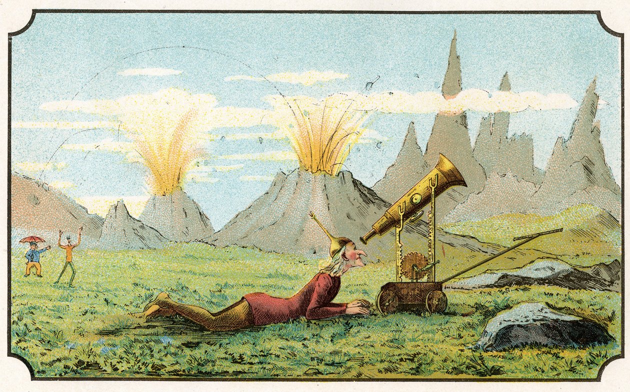 Illustration af bogen "Voyage dans la lune avant 1900" af A. de Ville-d