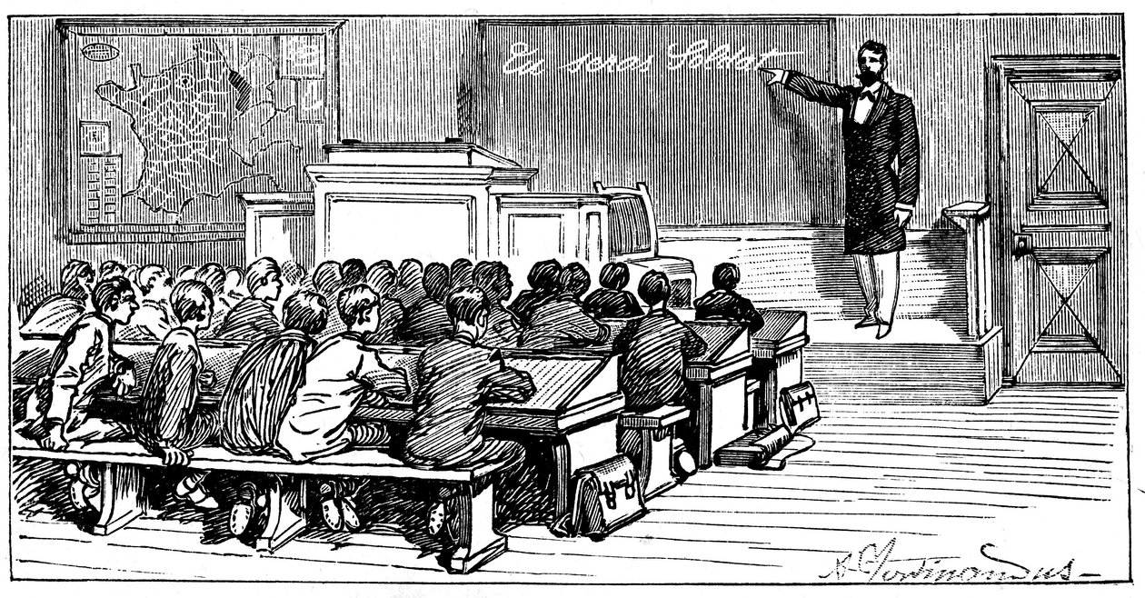 Illustration af bogen af Emile Lavisse "Tu seras soldat", Armand Colin, 1899 af French School