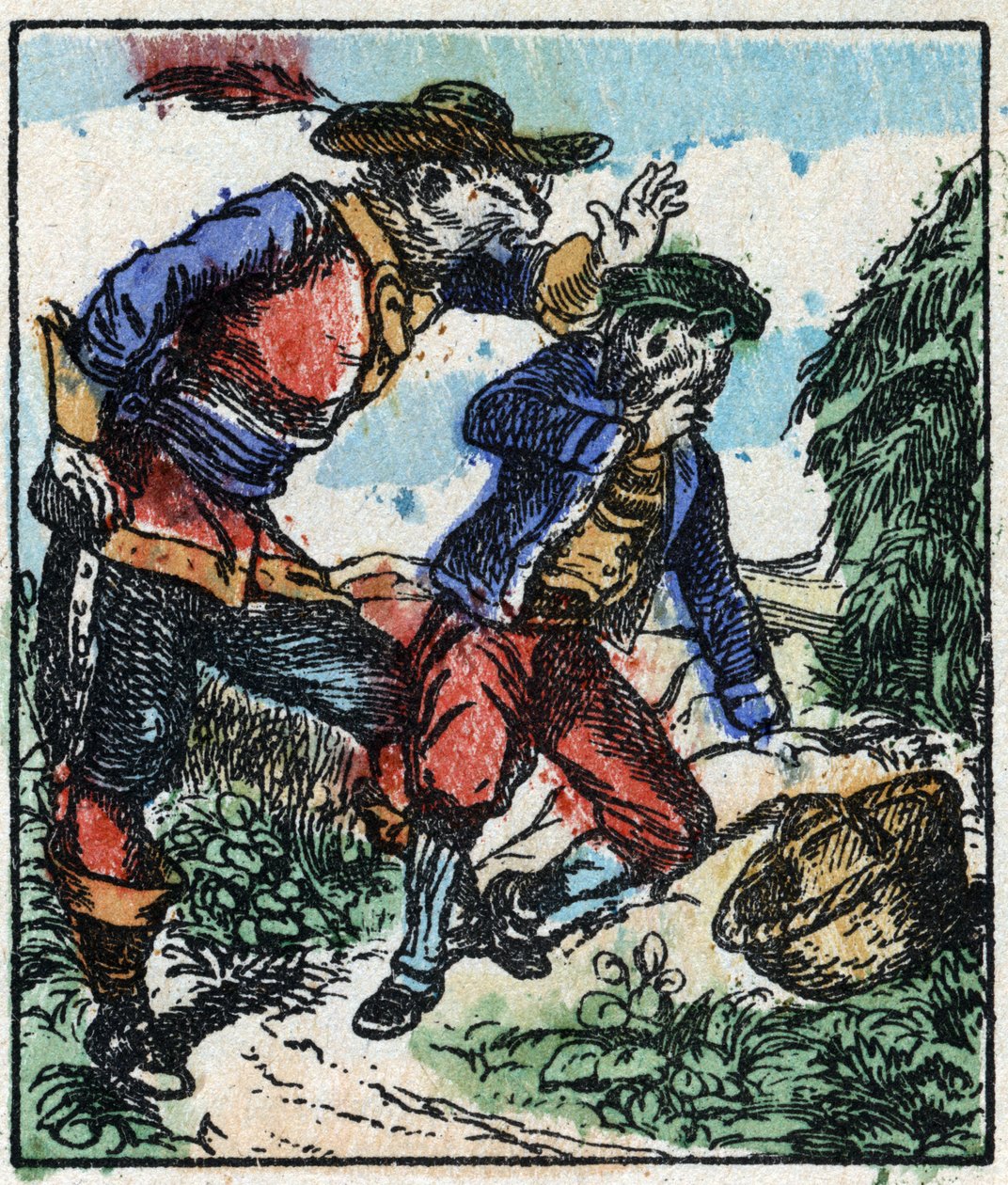 Illustration af fortællingen "" Raminagrobis og musene "" Træstik fra Imaging Pellerin - Epinal, sd. Slutningen af det 19. århundrede. af French School