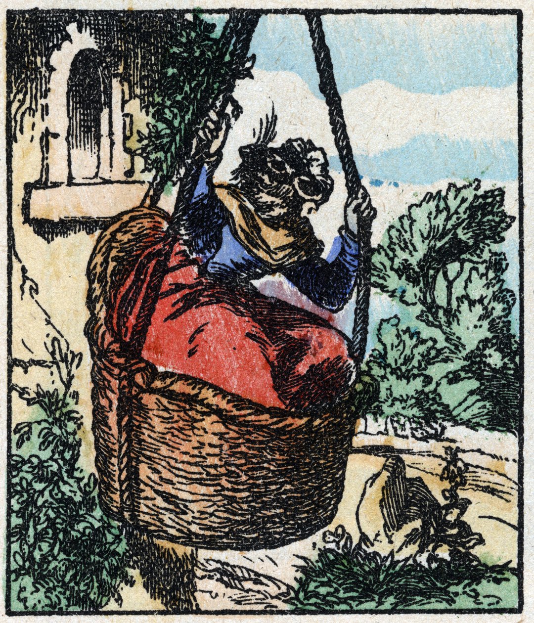 Illustration af fortællingen "" Raminagrobis og musene "" Træstik fra Imaging Pellerin - Epinal, sd. Slutningen af det 19. århundrede. af French School