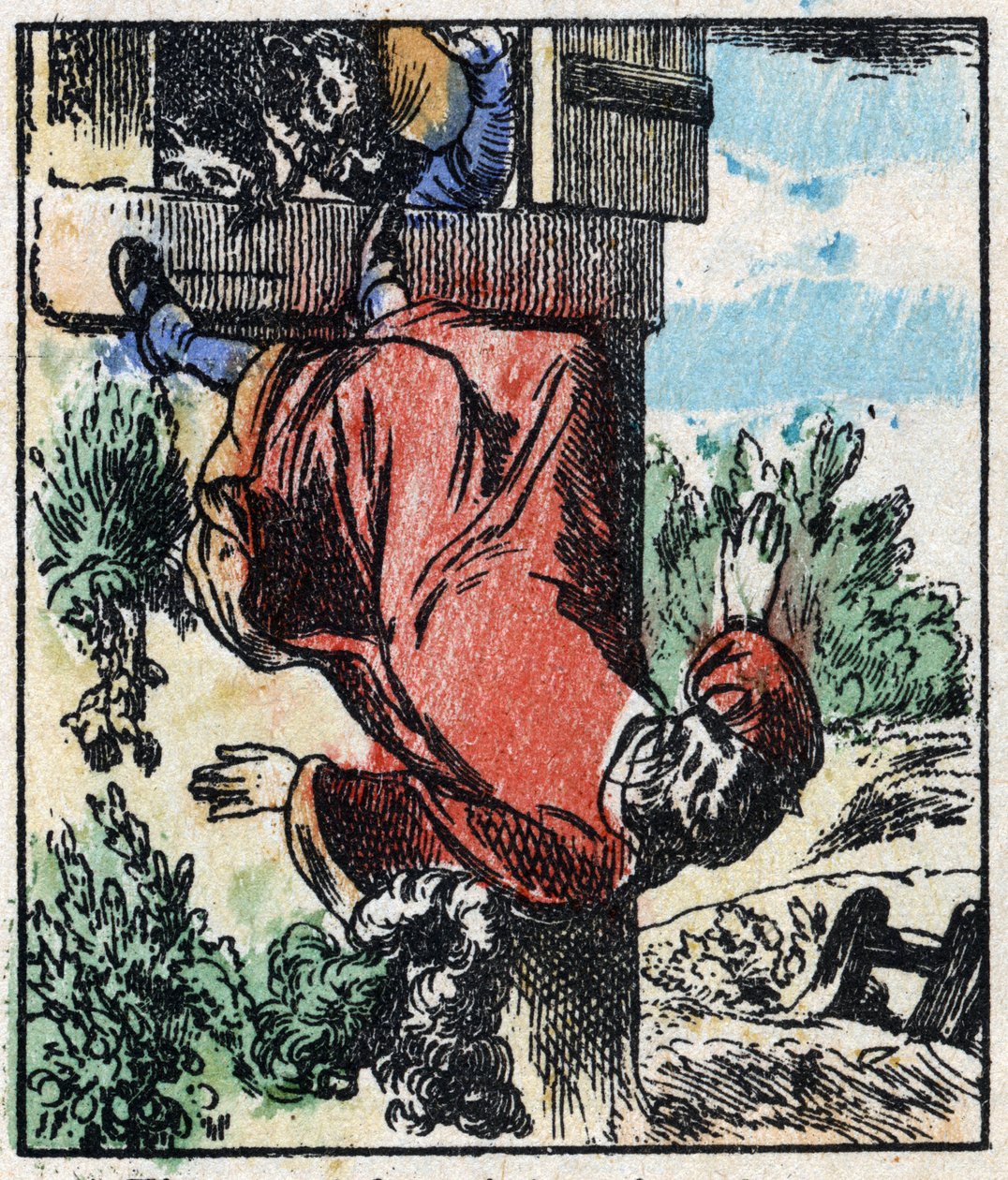 Illustration af fortællingen "" Raminagrobis og musene "" Træstik fra Imaging Pellerin - Epinal, sd. Slutningen af det 19. århundrede. af French School