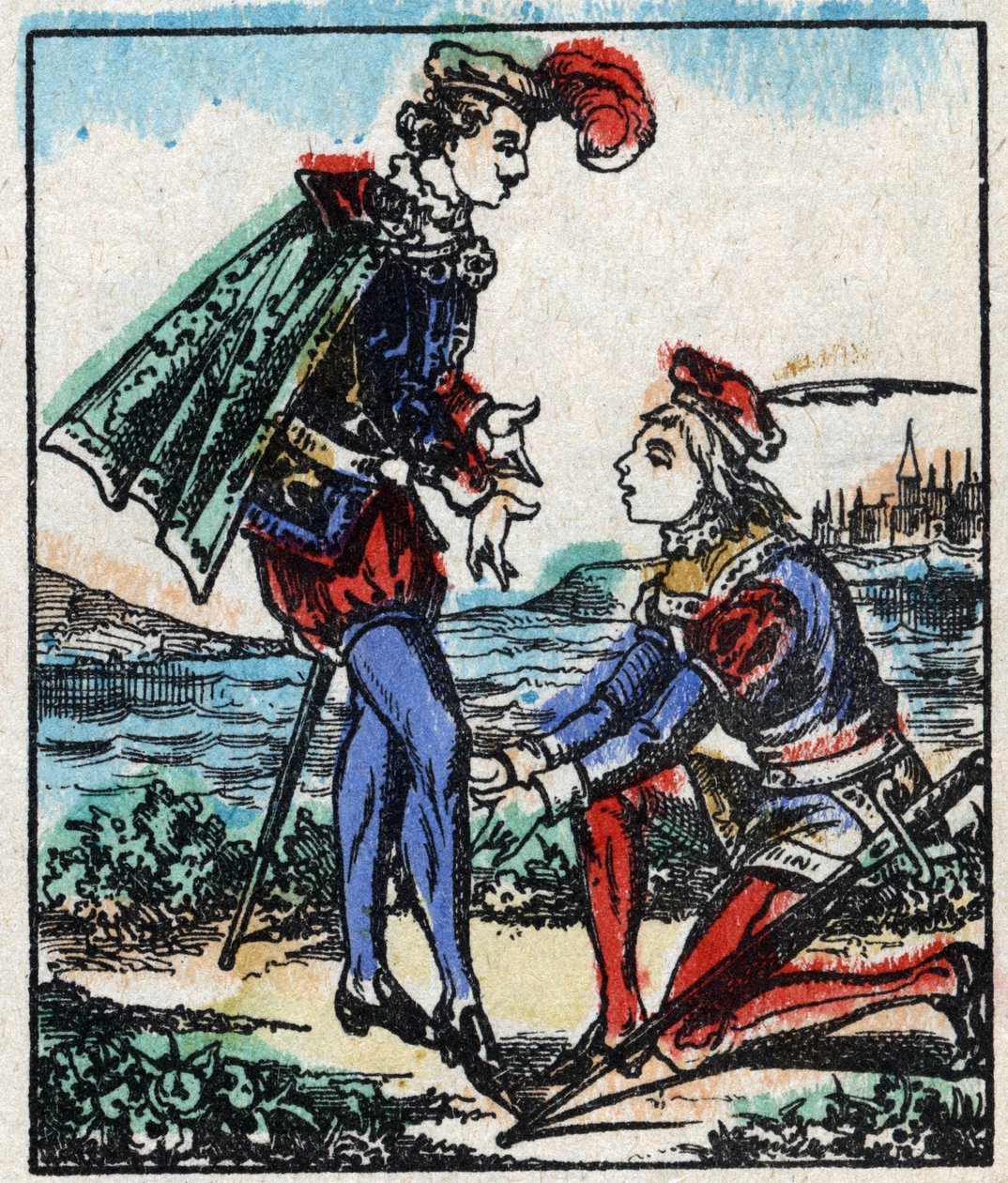 Illustration af fortællingen “The Adventures of Grand Flandrin”” Træstik fra Imaging Pellerin - Epinal, sd. Slutningen af det 19. århundrede. af French School