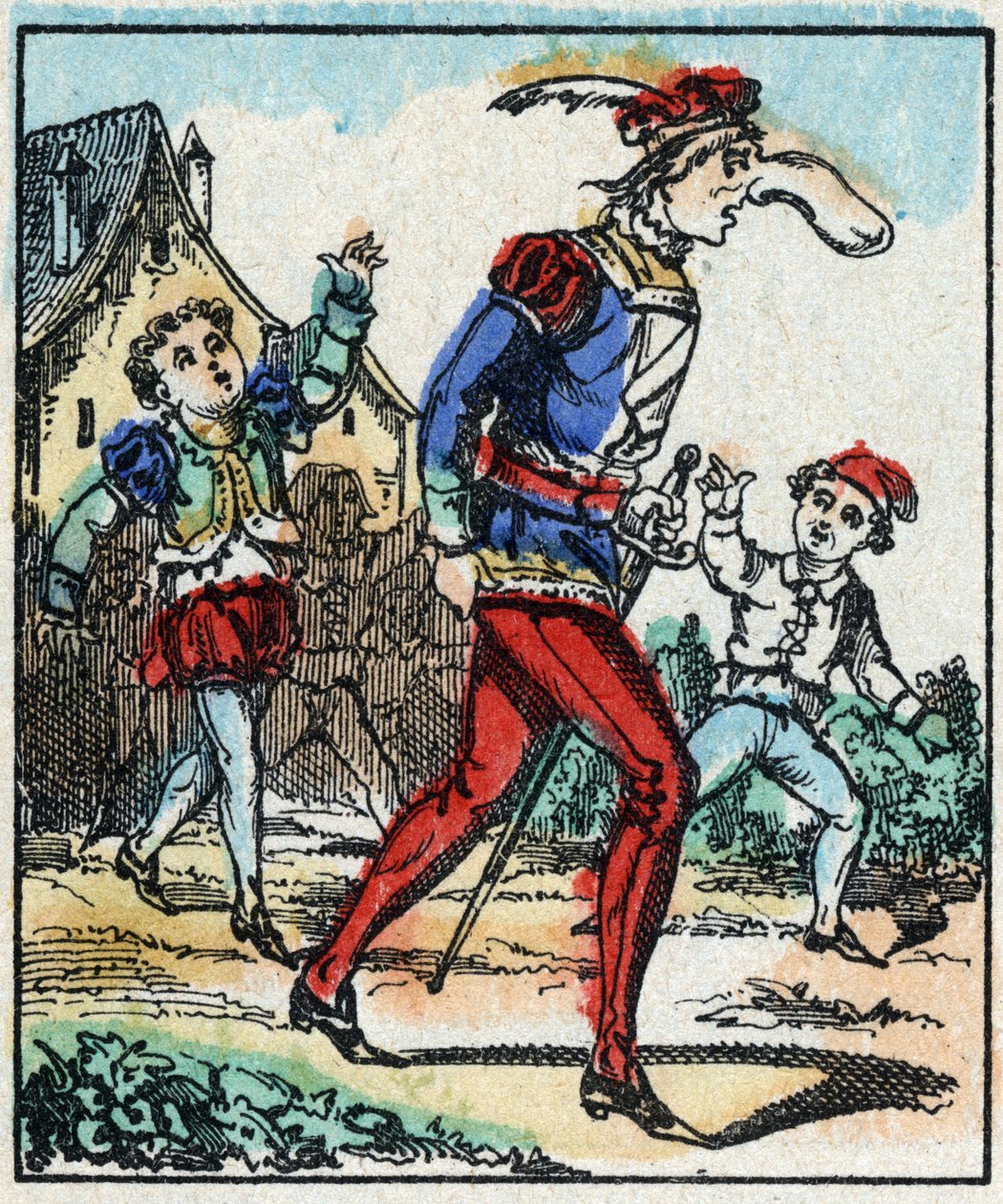 Illustration af fortællingen “The Adventures of Grand Flandrin”” Træstik fra Imaging Pellerin - Epinal, sd. Slutningen af det 19. århundrede. af French School