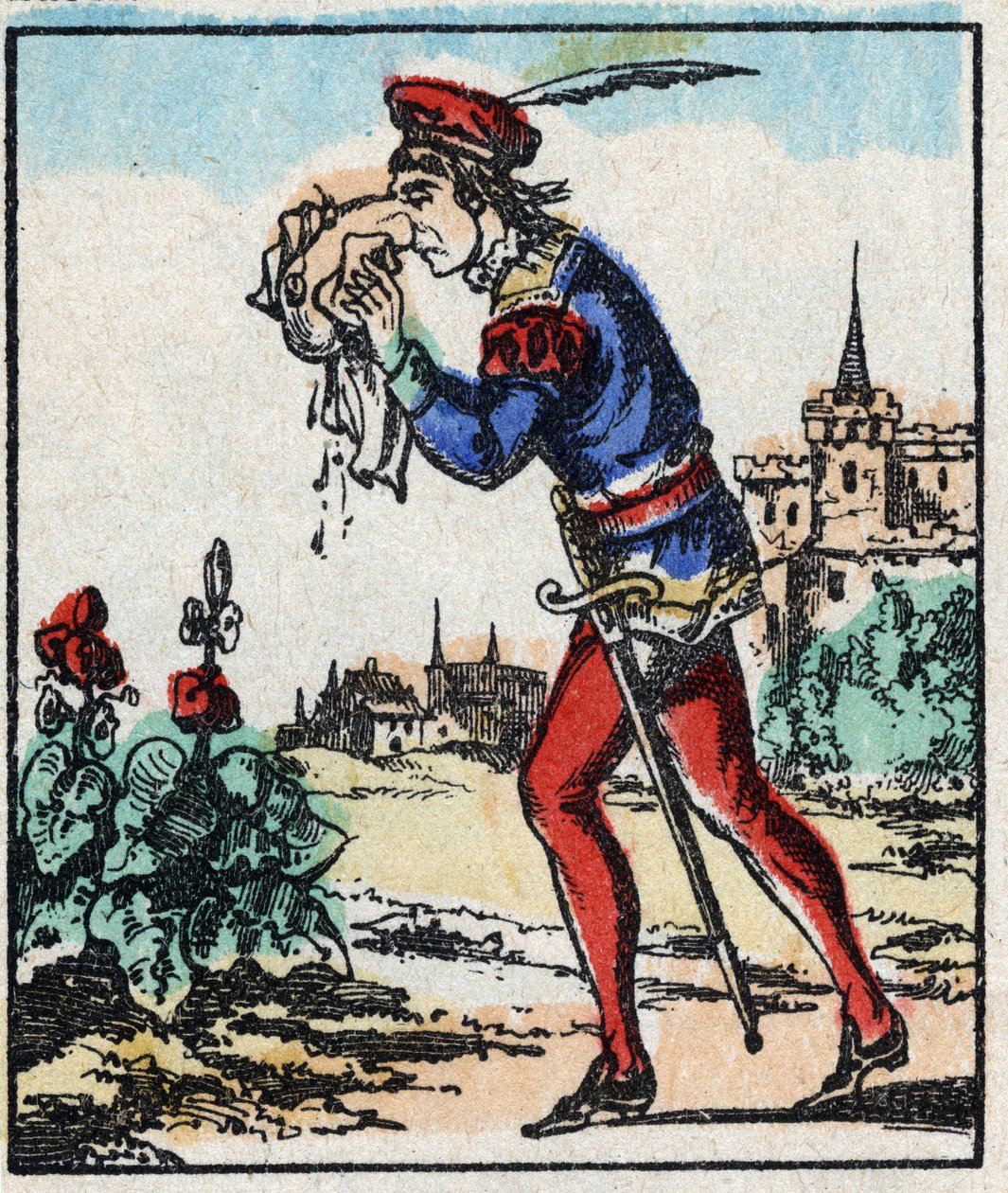 Illustration af fortællingen “The Adventures of Grand Flandrin”” Træstik fra Imaging Pellerin - Epinal, sd. Slutningen af det 19. århundrede. af French School