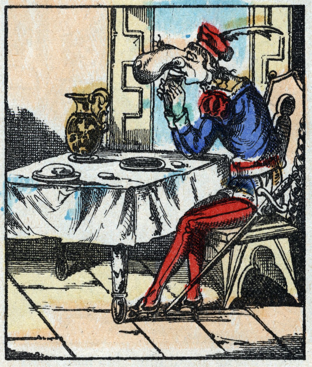 Illustration af fortællingen “The Adventures of Grand Flandrin”” Træstik fra Imaging Pellerin - Epinal, sd. Slutningen af det 19. århundrede. af French School