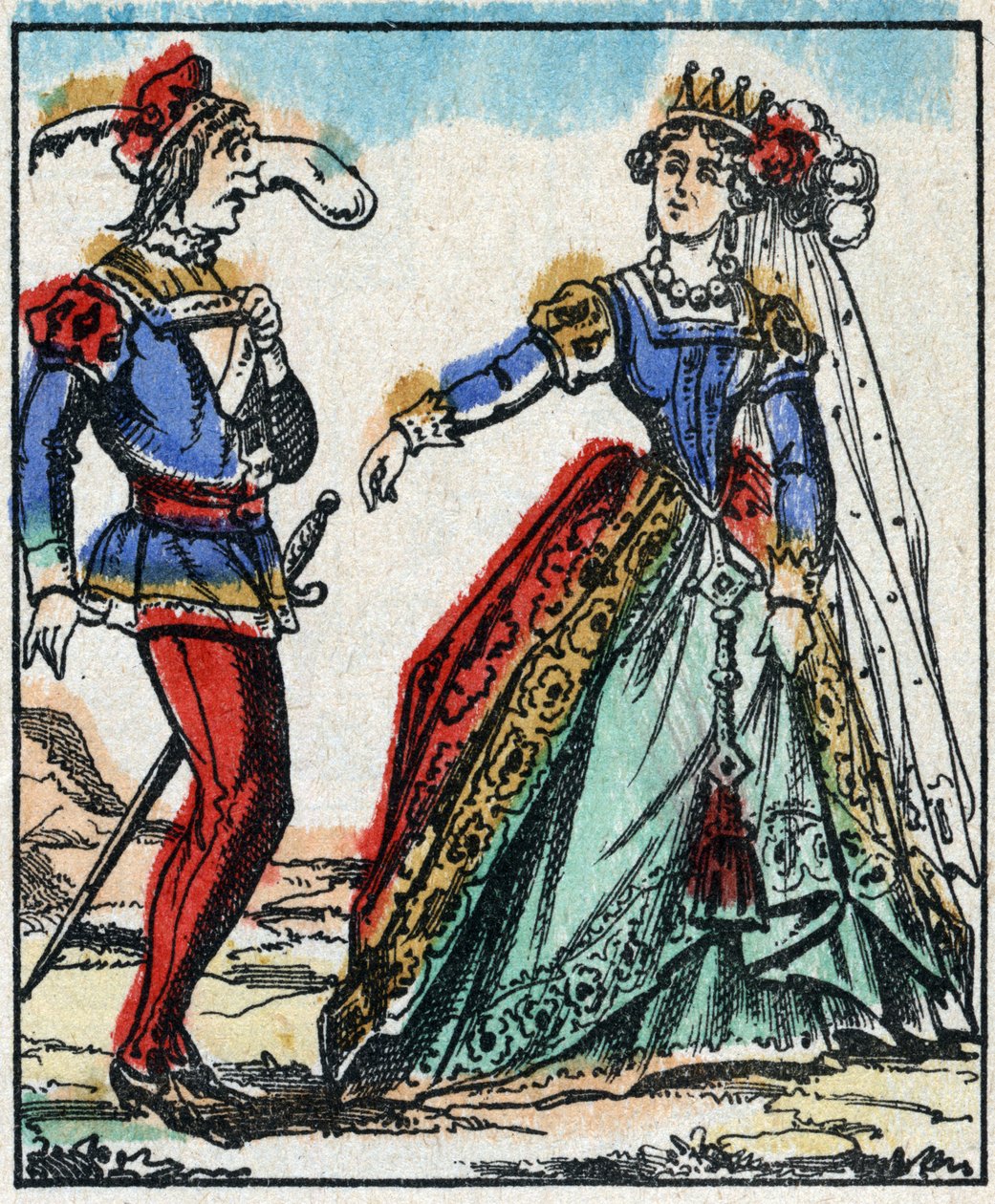 Illustration af fortællingen “The Adventures of Grand Flandrin”” Træstik fra Imaging Pellerin - Epinal, sd. Slutningen af det 19. århundrede. af French School