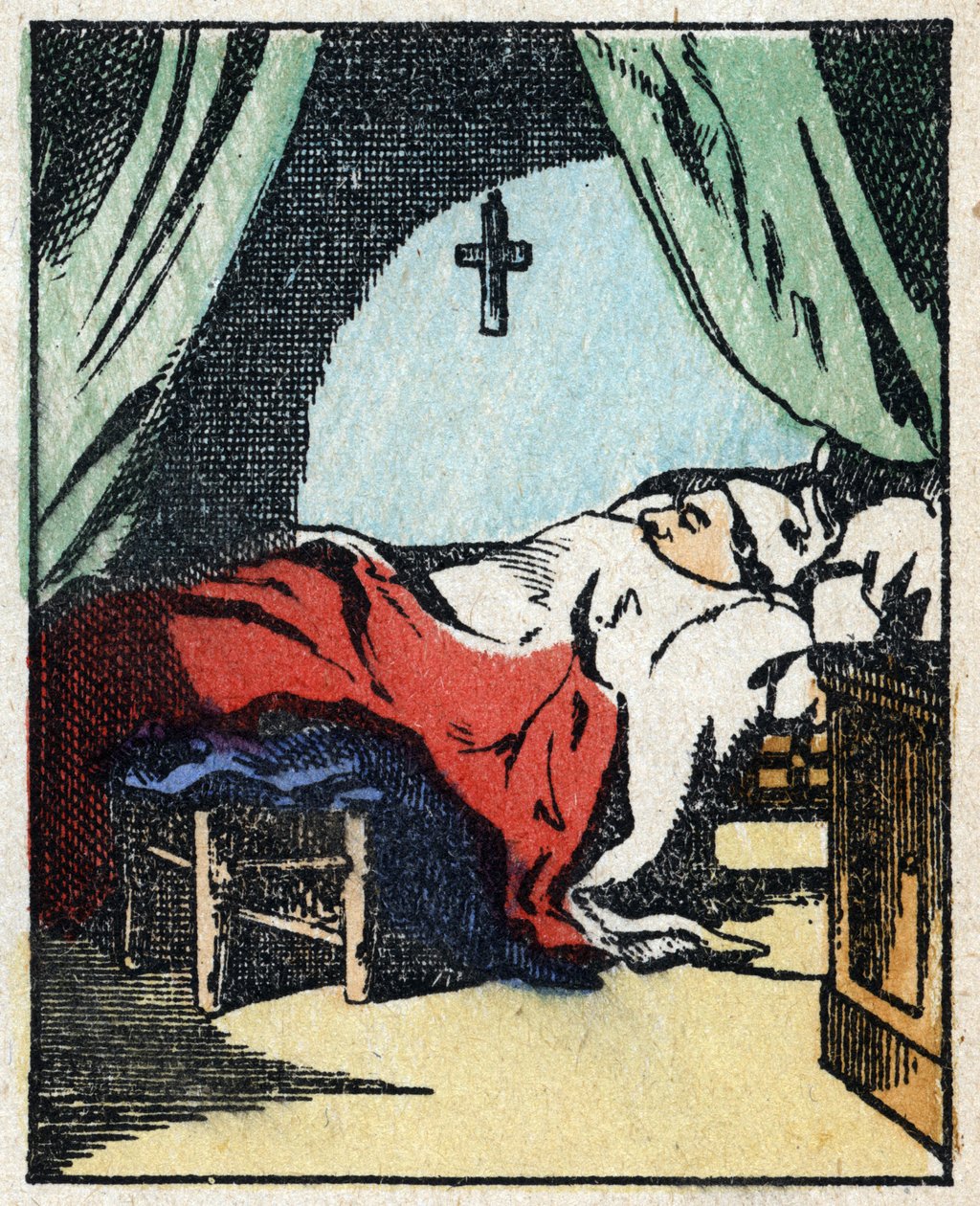 Illustration af fortællingen "" Veridique History of Jeannot Serinet "" Trægravering af billedsprog Pellerin - Epinal, sd. Slutningen af det 19. århundrede. af French School
