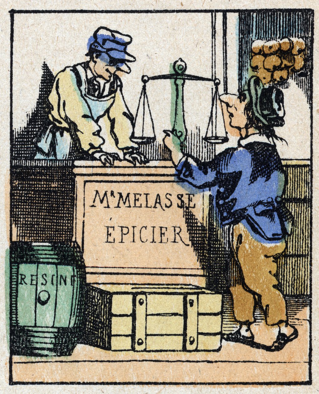 Illustration af fortællingen "" Veridique History of Jeannot Serinet "" Trægravering af billedsprog Pellerin - Epinal, sd. Slutningen af det 19. århundrede. af French School