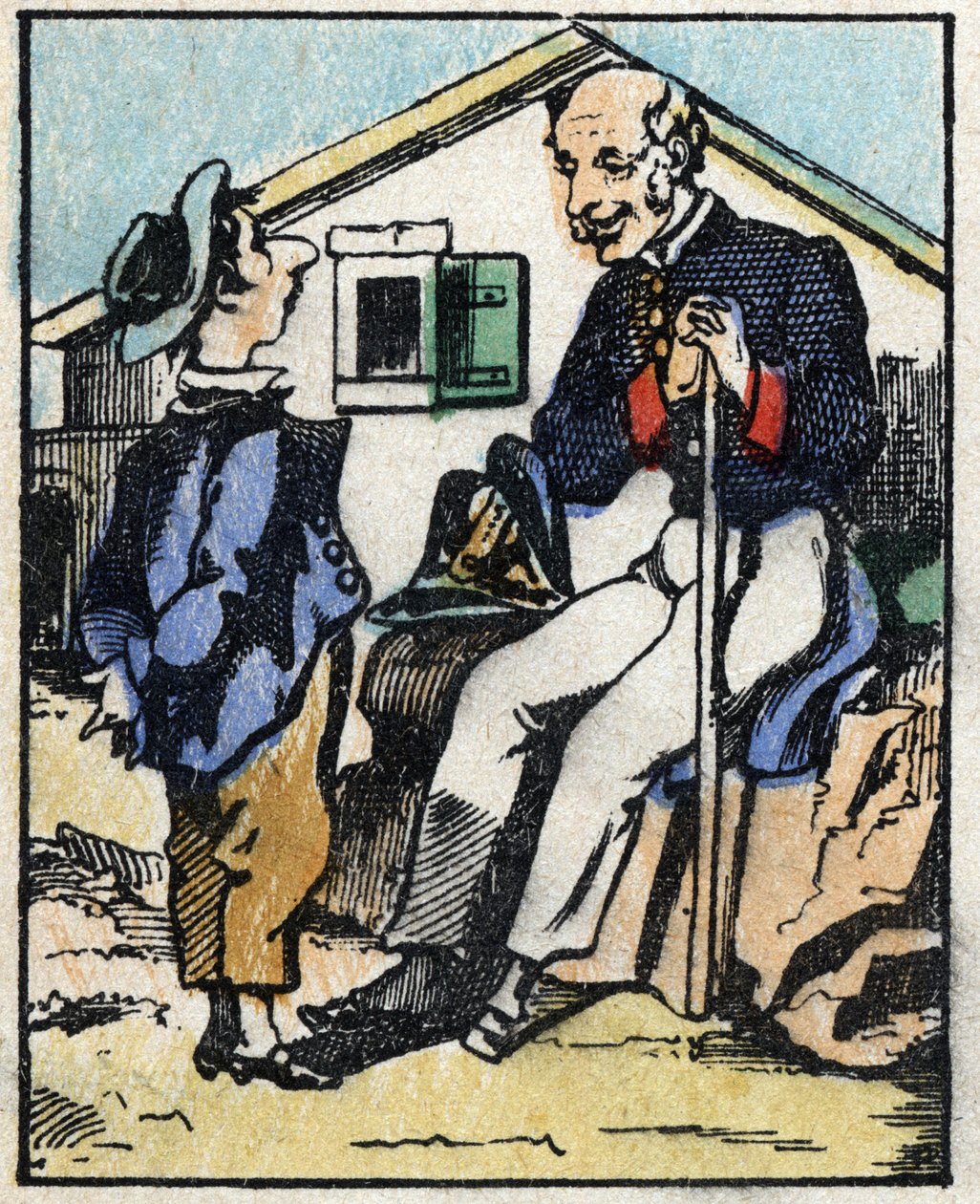 Illustration af fortællingen "" Veridique History of Jeannot Serinet "" Trægravering af billedsprog Pellerin - Epinal, sd. Slutningen af det 19. århundrede. af French School