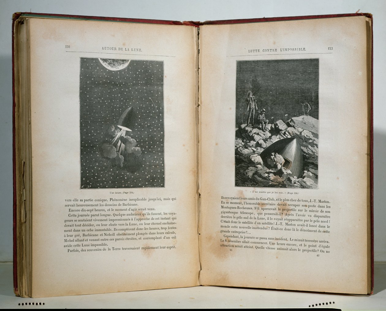 Illustrationer fra Månen Rundt af Jules Verne (1828-1905) af French School