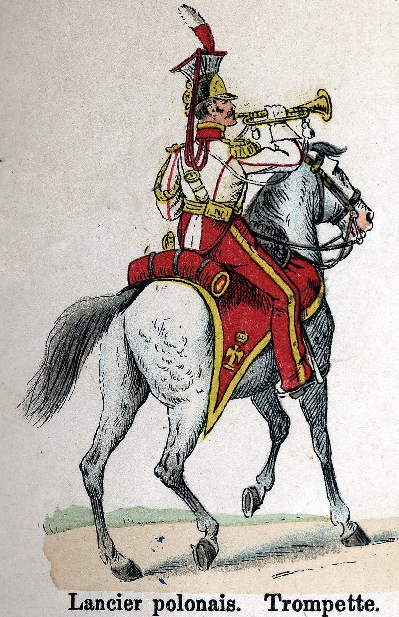 Imperial Guard Napoleon I: Polsk Lancer - Trompet. Tallerken fra bogen Les Uniforms de l