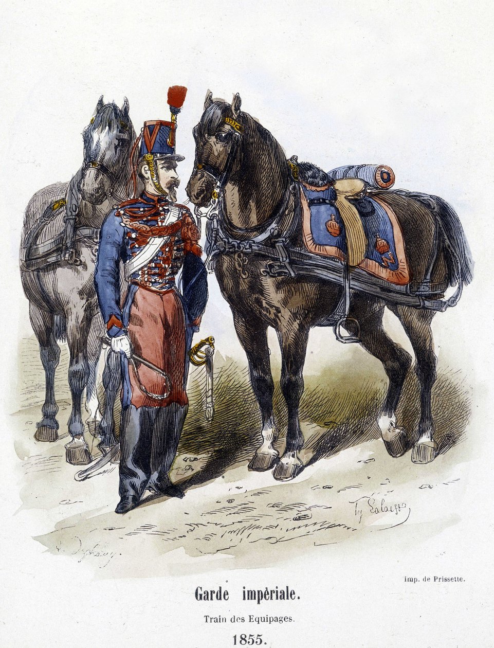 Imperial Guard: tog af besætninger i 1855 - i "" Histoire de l
