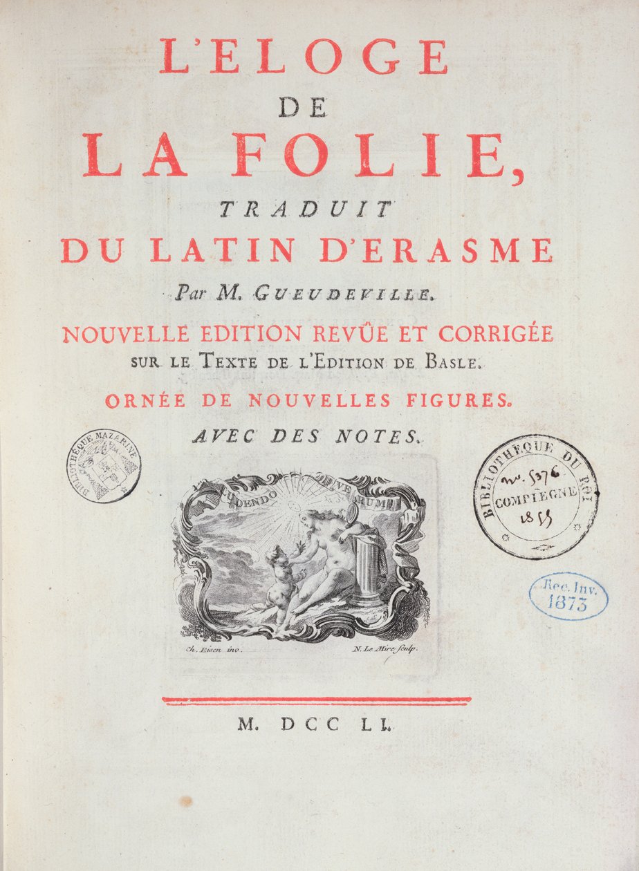 In Praise of Folly, 1751 (trykt papir) af French School