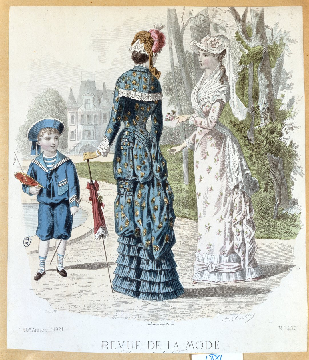 In a Park, fra Revue de la Mode, 1881 af French School