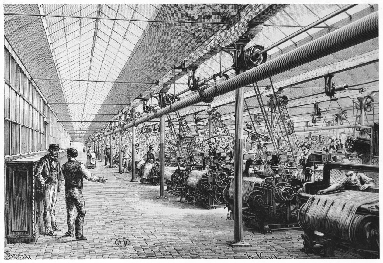 Industriel vævning i Bagatelle, 1884 af French School