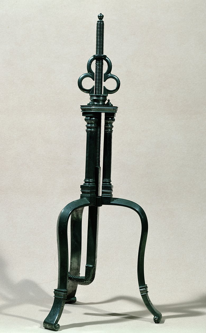 Instrument til trepanation, svarende til et illustreret af Ambroise Pare (ca. 1510-90) 16.-17. århundrede (metal) af French School