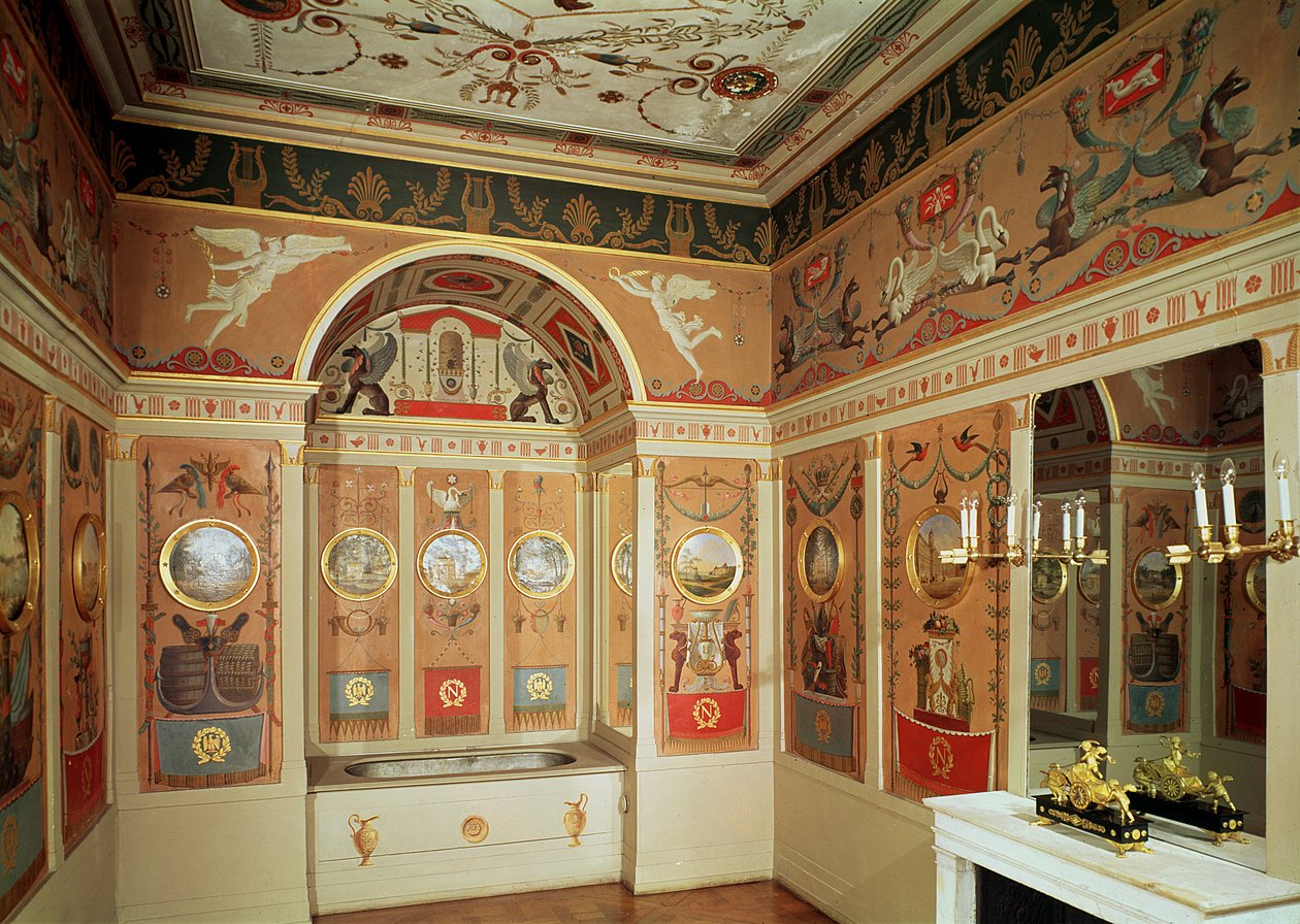 Interiør af Napoleons badeværelse, bygget i 1807 af French School