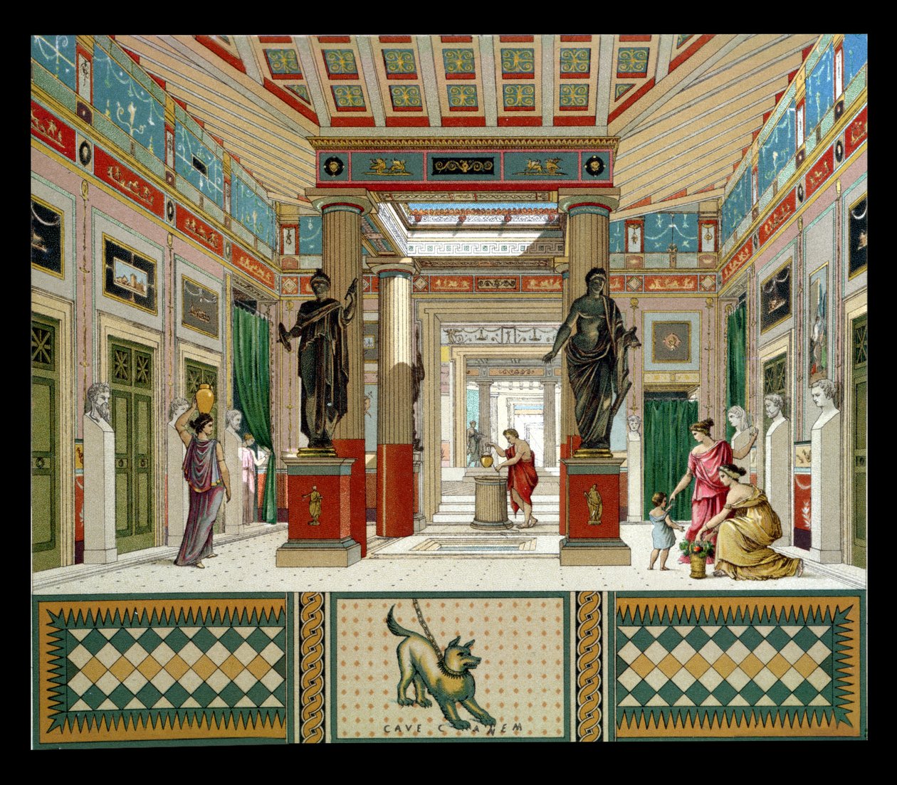 Interiør af et hus i Pompeji, ca. 1880 af French School