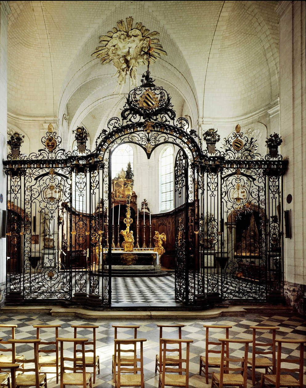 Interiør af Abbey of Valloires (cistercienser), nær Abbeville. Somme (80). af French School