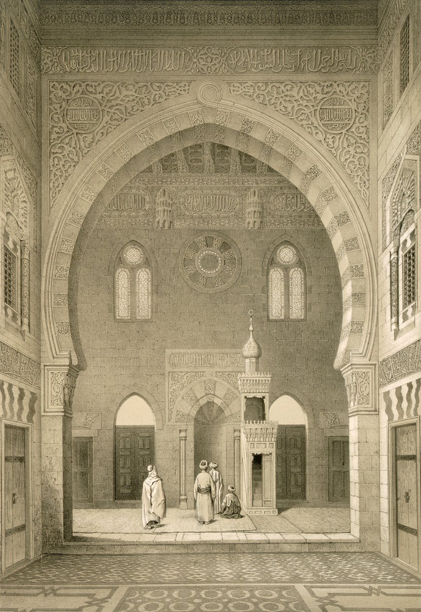 Interiør af moskeen i Qaitbay, Kairo af French School