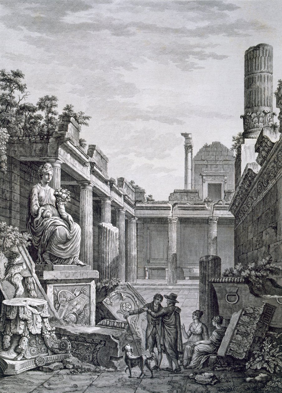 Interiør af de romerske bade, Nimes, fra Antiquities of France: Vol I, Monuments of Nimes af French School