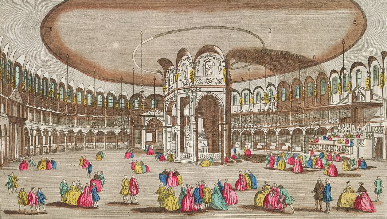 Interiør af Rotunda, Ranelagh House, London af French School