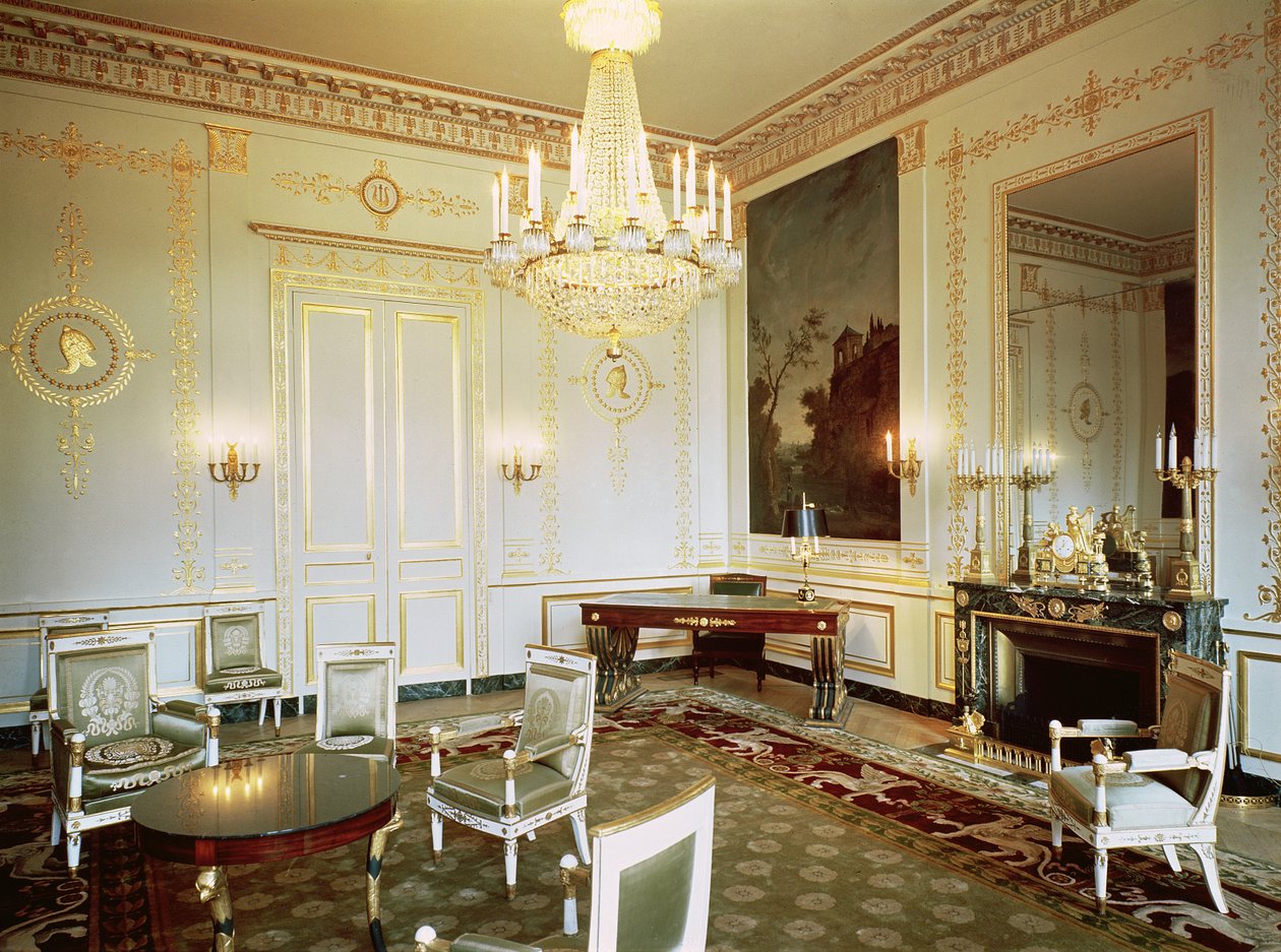 Interiør af Salon Vert i lejligheden til prins Eugene de Beauharnais (1781-1824) af French School