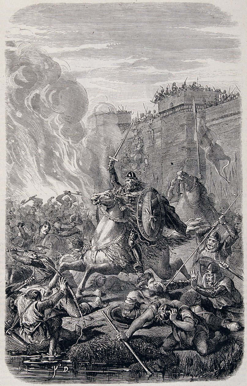Invasion og plyndring af Rom af Alaric 1st, King of the Visigoths 410 - i "" History of Popes, Kings, Queens and Emperors"" af Lachatre, T.1 af French School