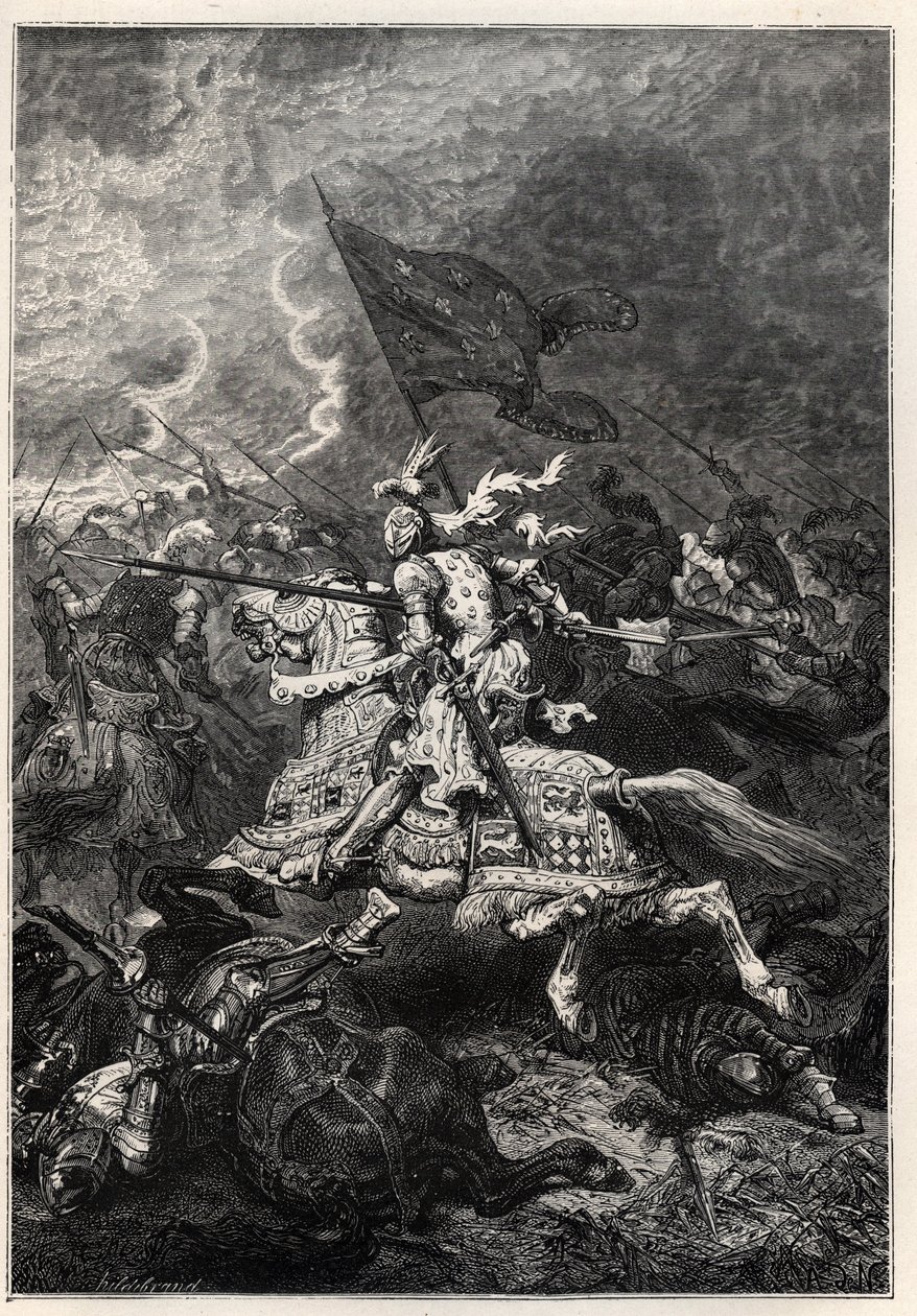 Italienske krige - Slaget ved Fornovo - Ligaen af Venedig besejret af den franske konge Charles VIII - 1. Italienske Krig - Slaget ved Fornoue (Fornovo) (Italien) under Charles VIII 6. juli af French School