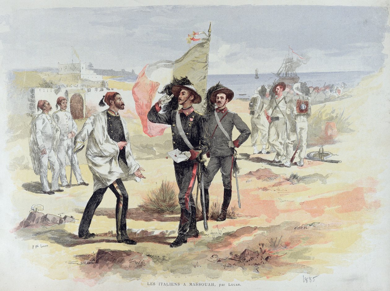 Italienske tropper besatte Massaoua, Eritrea i 1885 af French School