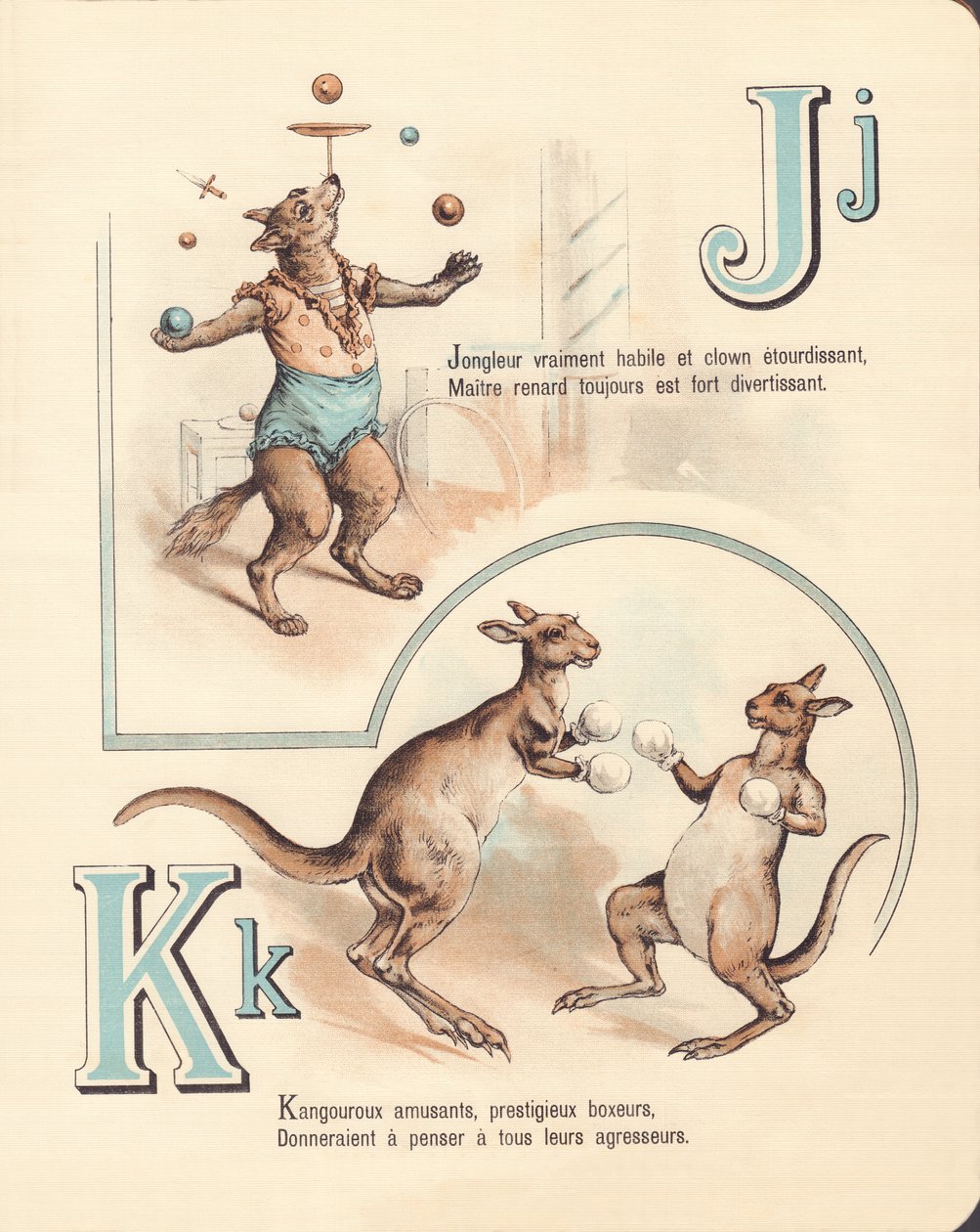 J K: Glad ræv, jonglør, kænguru, kickboksning af French School