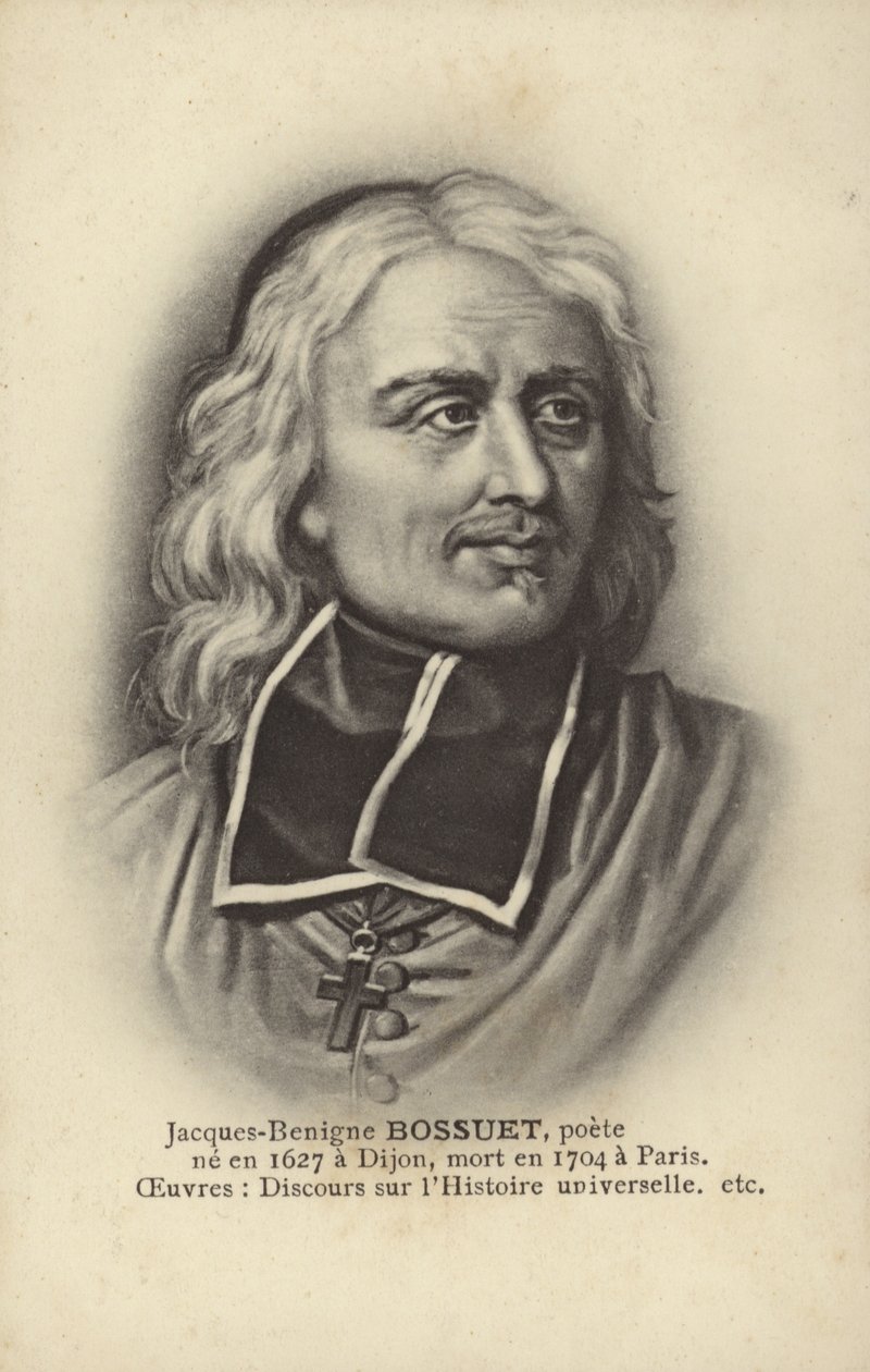 Jacques-Benigne Bossuet (1627-1704), fransk katolsk biskop, teolog og forfatter (litografi) af French School