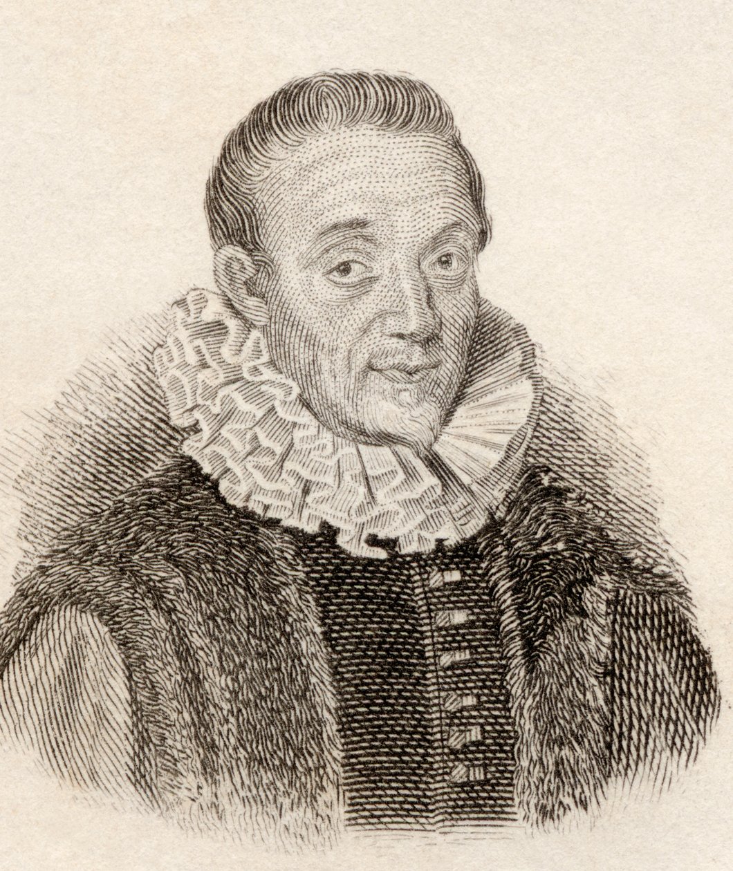 Jacques Auguste de Thou aka Thuanus, fransk historiker, fra Crabbes Historical Dictionary pub. 1825 af French School