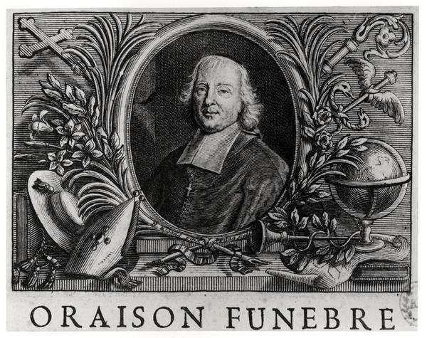 Jacques Benigne Bossuet (1627-1704), frontispice af Oraison Funebre af Bossuet af French School